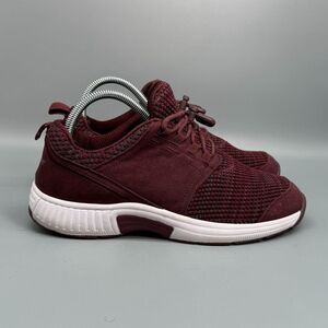 Orthofeet Francis Women's 9 Burgundy Knit Athletic Sneakers Cordlock Comfort